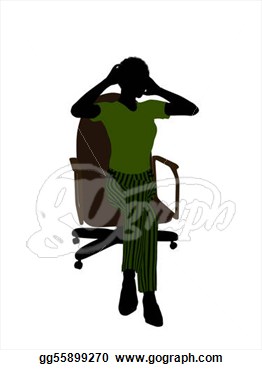 African American Female Business Executive Sitting On An Office Chair    