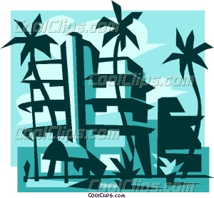 Beach Resort Vector Clip Art