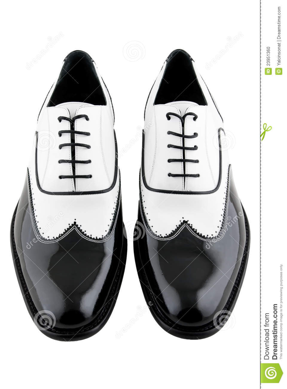 Black And White Gangster Shoes On A White Background