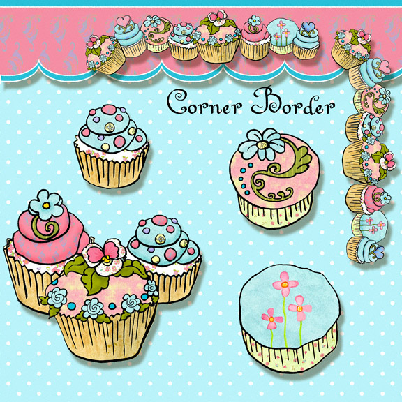 Brand New  We Celebrate You  Birthday Cupcake Graphics Clip Art