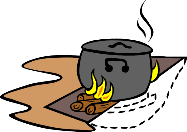Campfires Cooking Pot Pan Vector Clip Art
