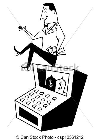 Cash Register Clipart Black And White A Black And White Version Of A