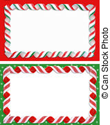 Christmas Label Borders Ribbon Candy Stock Illustration