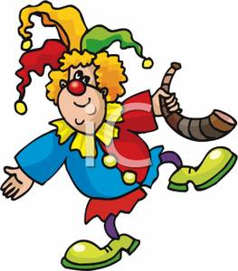 Clipart Image Of A Clown With A Horn