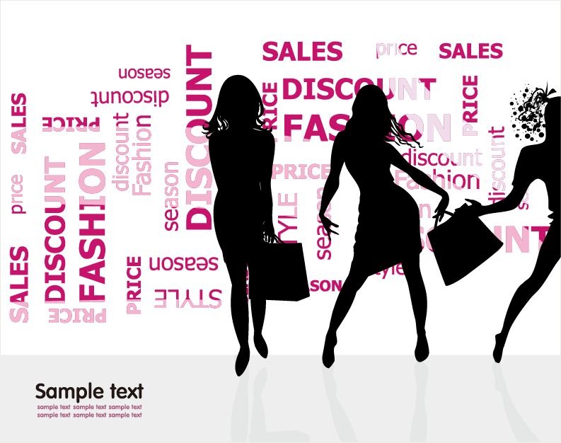 Fashion Shopping Silhouettes Vector Illustration   Free Vector
