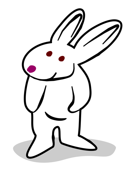 Funny Rabbit  White Background    Silly Characters Clip Art