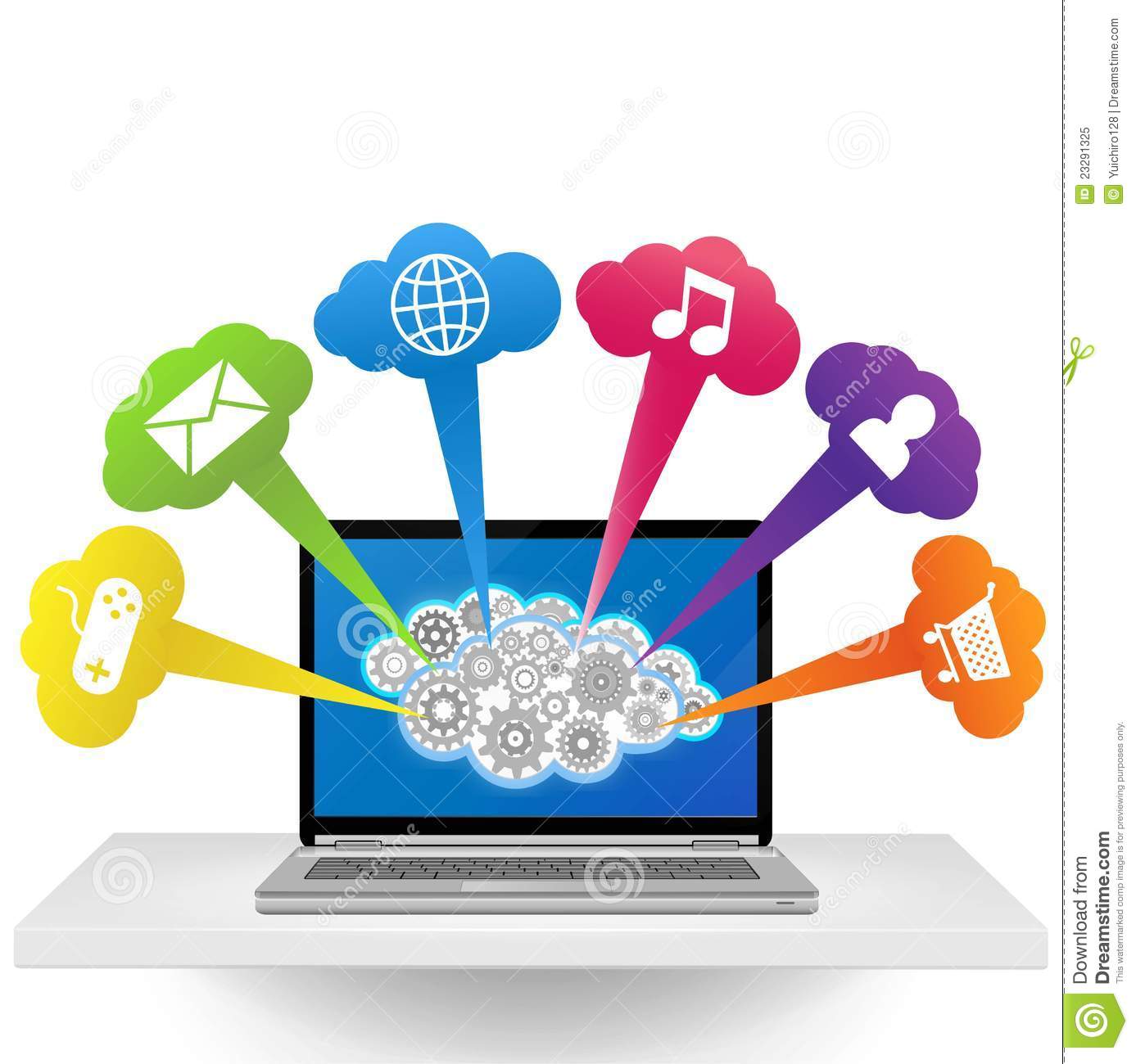 Laptop Computer With Applications Royalty Free Stock Photo   Image    