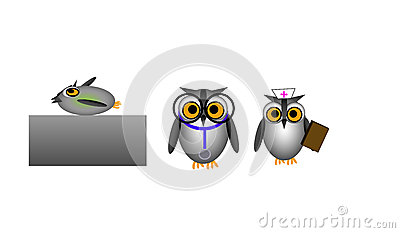 Of Doctor Visit With Owl Characters  Nurse Doctor And Patient