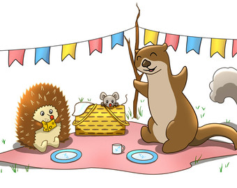 Picnic Pack Scrapbook And Clip Art Animals Otter Squirrel Robin