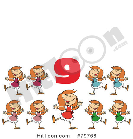 Royalty Free  Rf  Clipart Illustration Of A Red Number Nine Over Nine