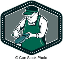 Shoemaker Cobbler Shield Cartoon   Illustration Of A