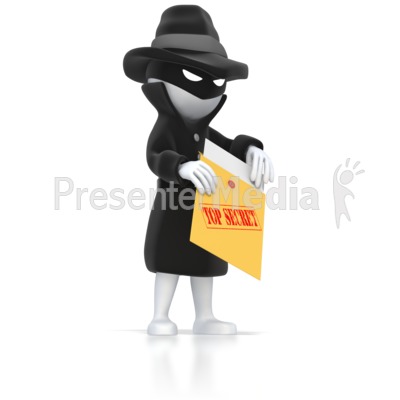 Spy Opening Top Secret Envelope   3d Figures   Great Clipart For