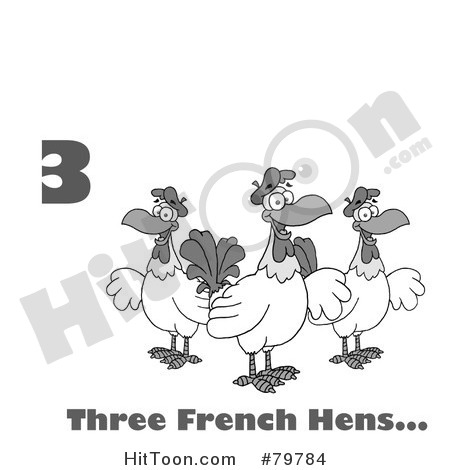 Twelve Days Of Christmas Clipart  79784  Black And White Number Three