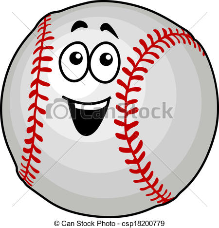 Vector   Fun Happy Baseball Ball   Stock Illustration Royalty Free