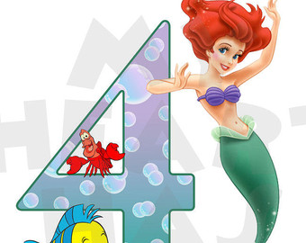 Ariel The Little Mermaid Printable Diy Birthday Personalized Any Age