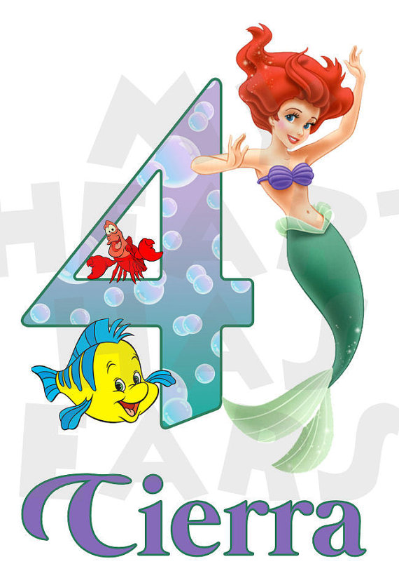 Ariel The Little Mermaid Printable Diy Birthday Personalized Any Age