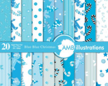 Blue Xmas Pattern Vector Graphics Commercial Use Digital Clipart