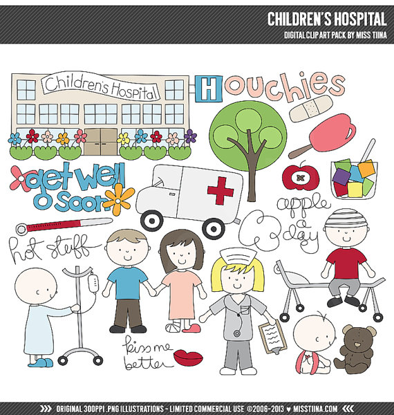 Children S Hospital Digital Clipart Clip Art Illustrations   Instant