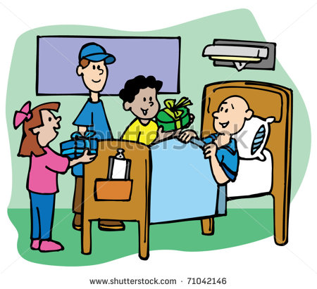 Children Visit A Friend In The Hospital Stock Vector 71042146