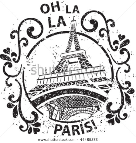 Decorated Paris Stamp Stock Vector Illustration 44485273