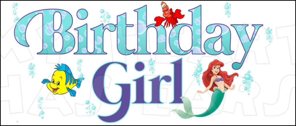 Girl With Ariel The Little Mermaid Instant Download Digital Clip Art