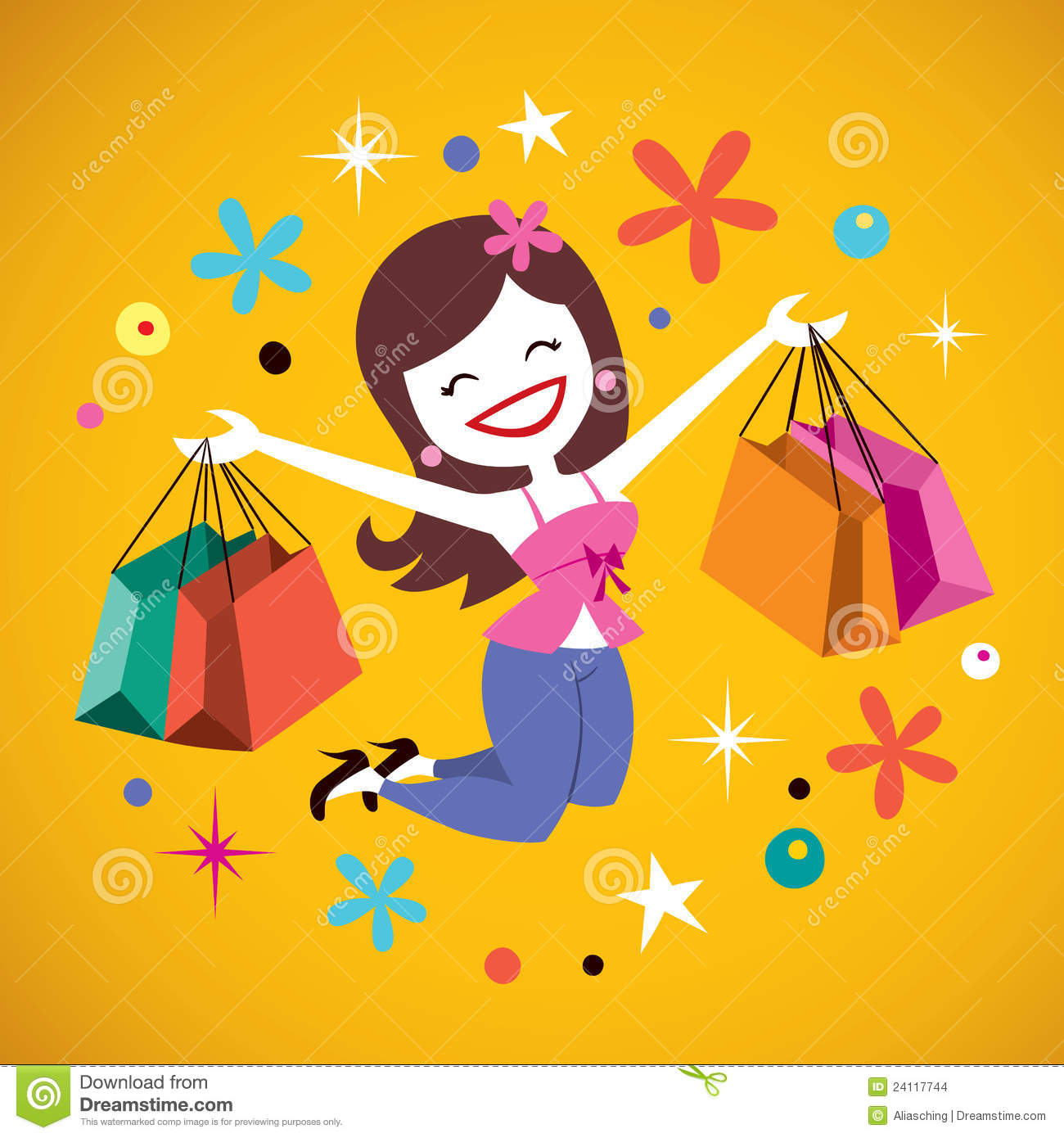 Happy Girl Shopping Stock Images   Image  24117744