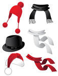 Hats And Scarves A Collection Of Fun Hats And Scarves Eps 10 Vector