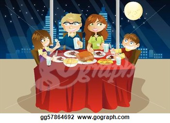 Of A Family Eating Dinner Together  Stock Clip Art Gg57864692