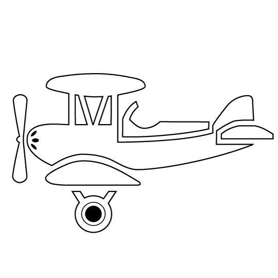 Plane Outline Colouring Pages