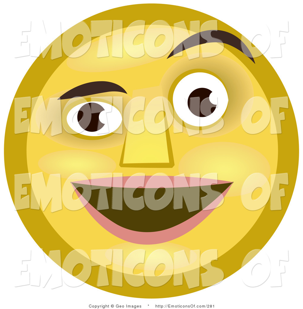 Smiley Face Man Smiling And Raising One Eyebrow By Atstockillustration