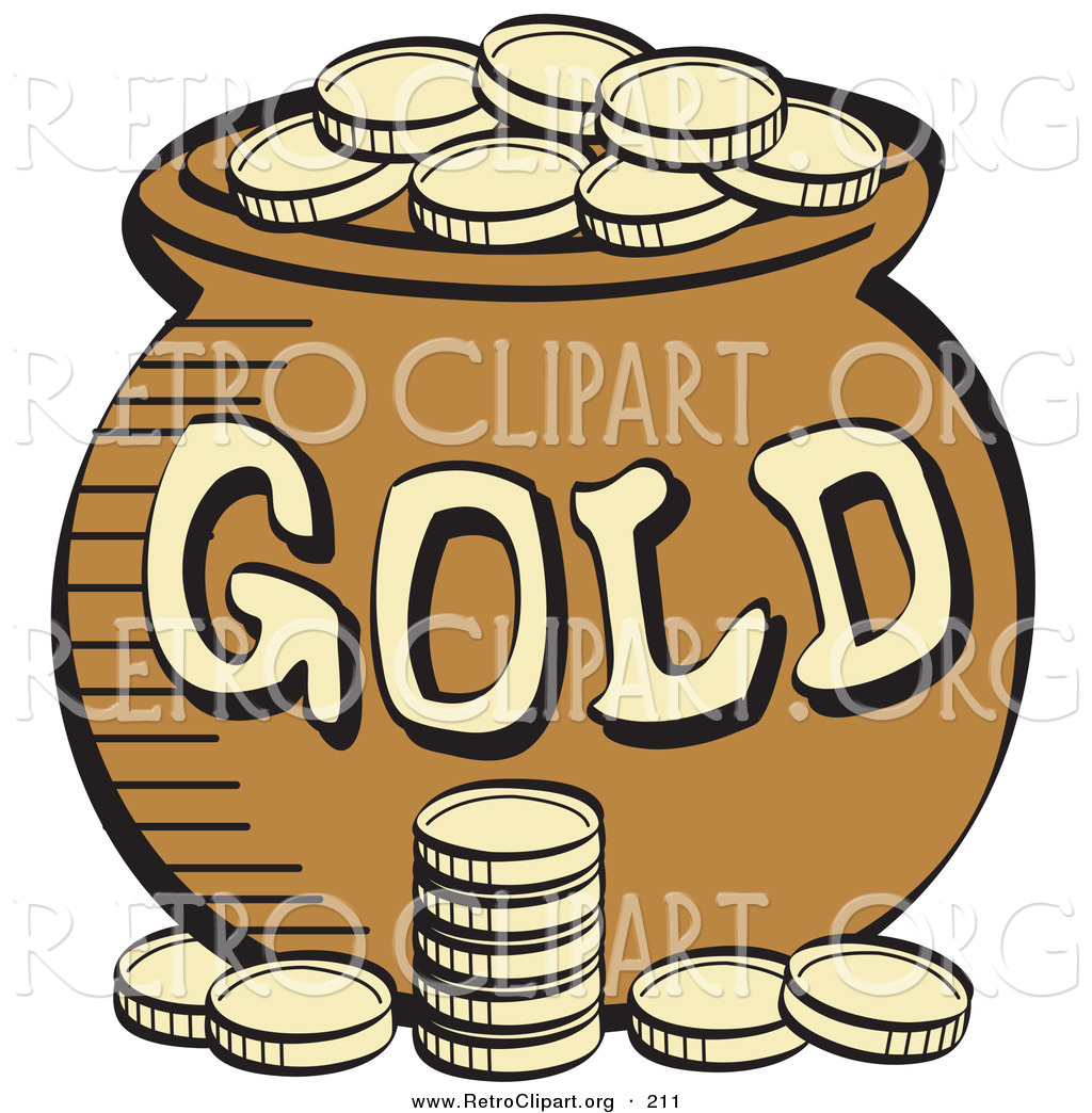 Stack Of Gold Coins In Front Of A Pot Of Leprechaun S Gold On White