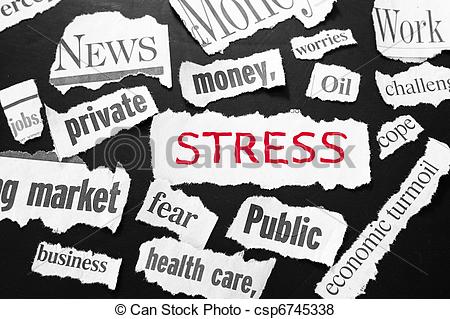 Stock Illustration Of Newspaper Headlines Showing Bad News Stress In