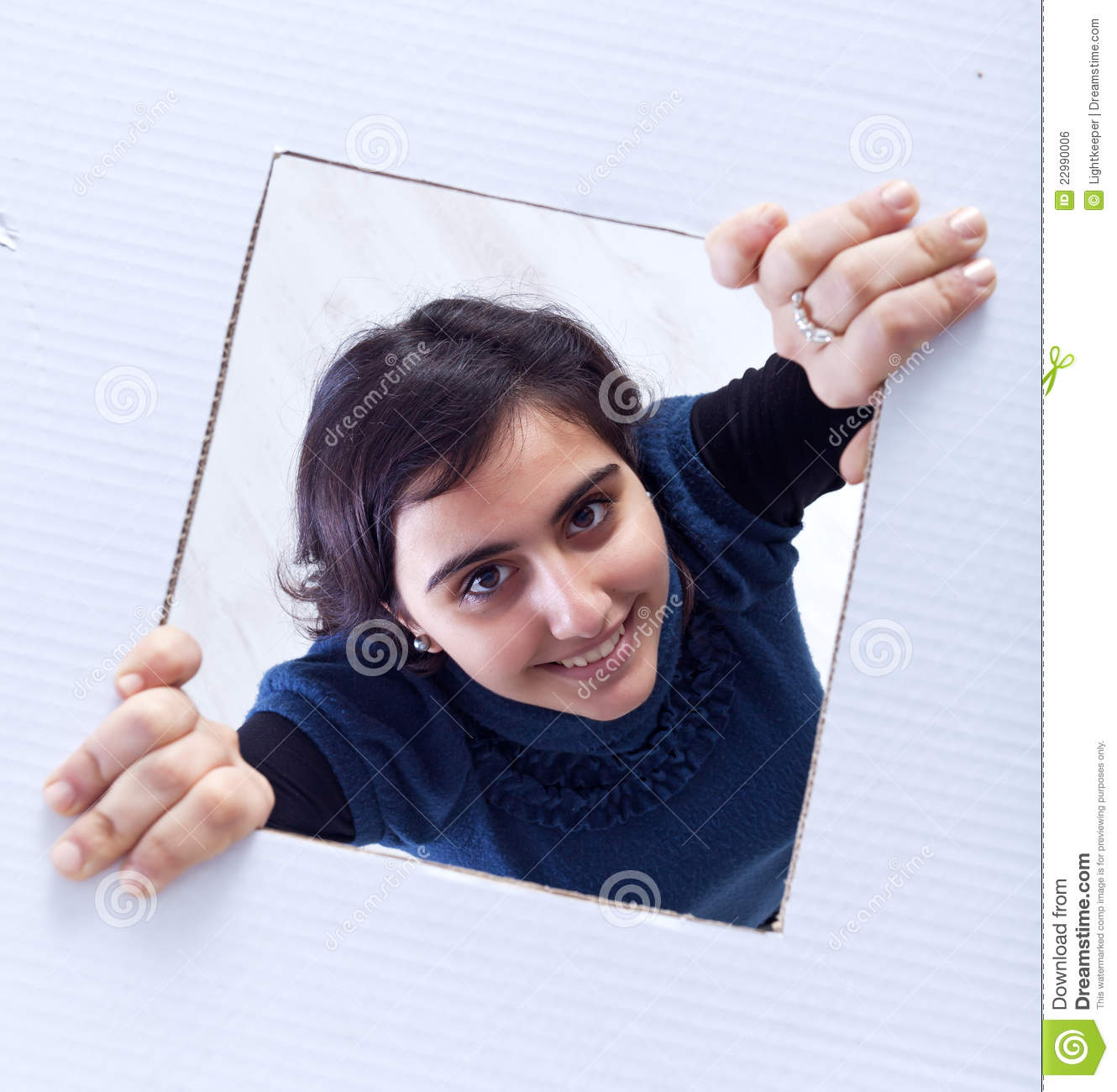 Teenager Breaking Out Of The Box Royalty Free Stock Image   Image    