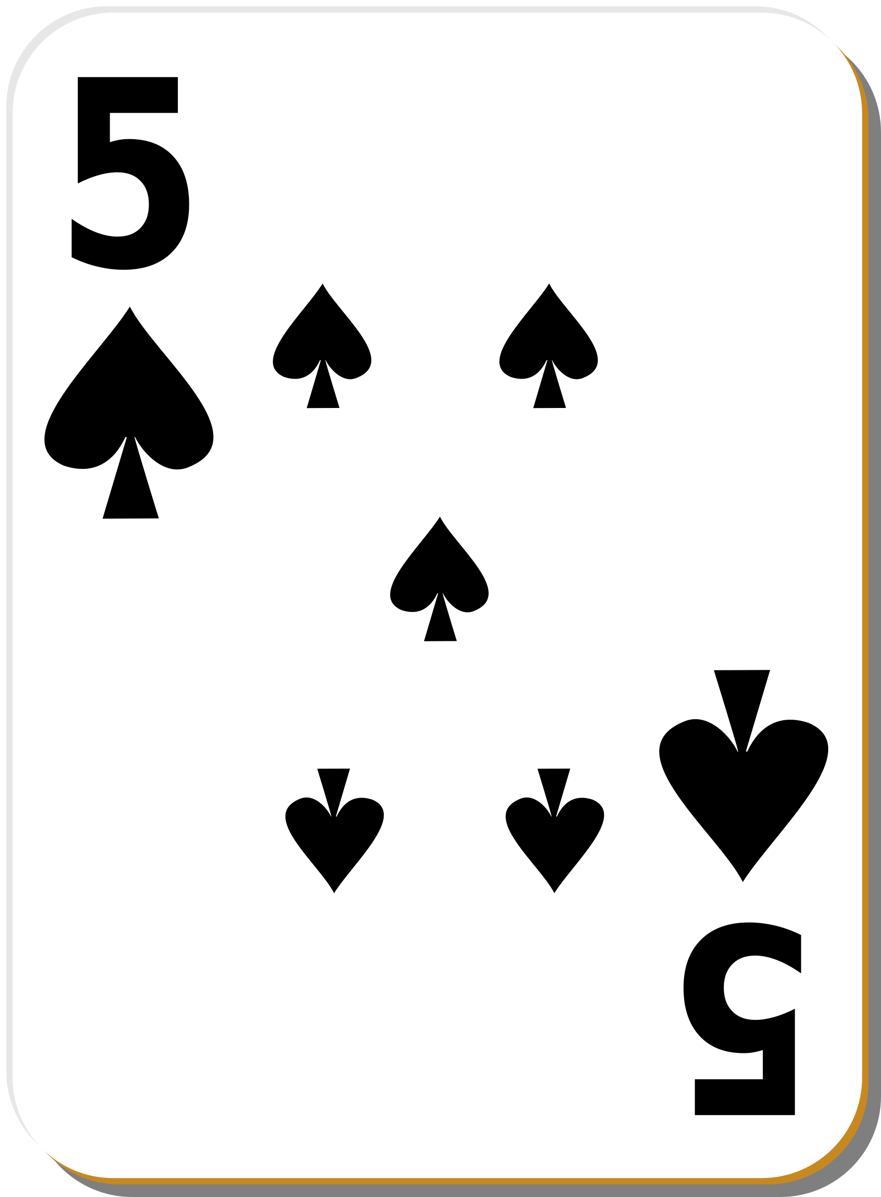 White Deck  5 Of Spades By Nicubunu