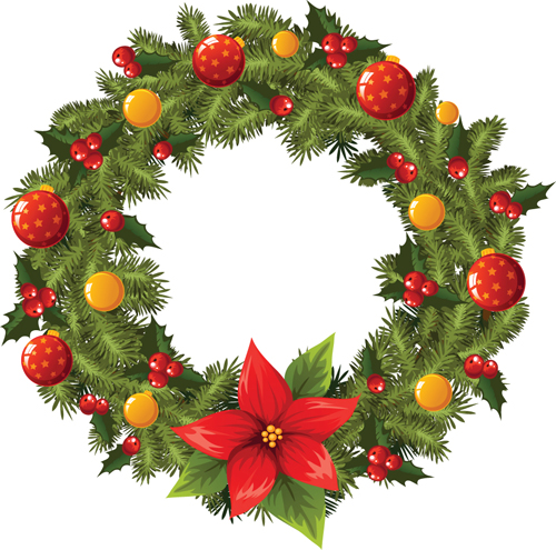 Xmas Wreath Design Vector Material 04 Download Name Pretty Xmas Wreath