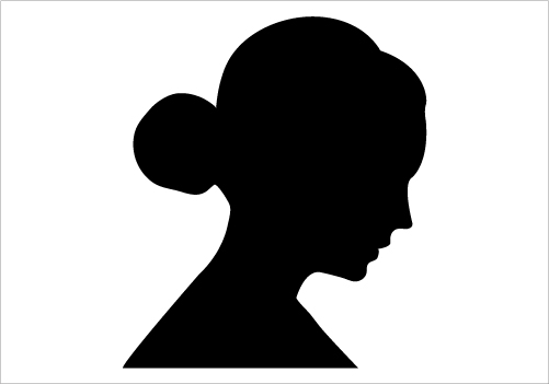 Young Girl Face Silhouette Graphics Girl With Umbrella Silhouette
