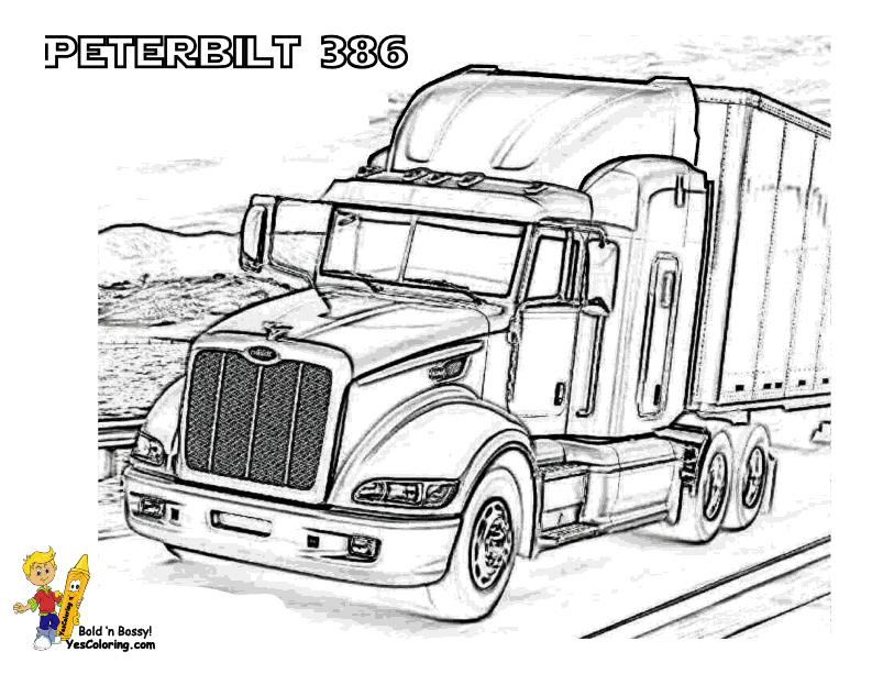 18 Wheeler Coloring Pages   Kids Coloring Pages   Printable Free