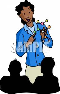 An African American Science Teacher   Clipart