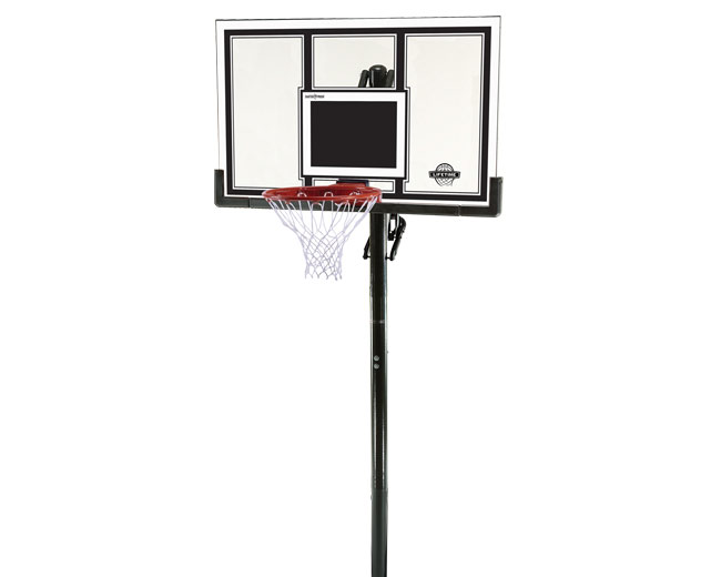 Basketball Hoop   54 In  Square Backboard Power Lift Slam It Pro Rim
