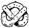 Black And White Pretzel   Royalty Free Clipart Picture