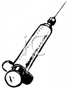 Black And White Syringe Needle   Royalty Free Clipart Picture