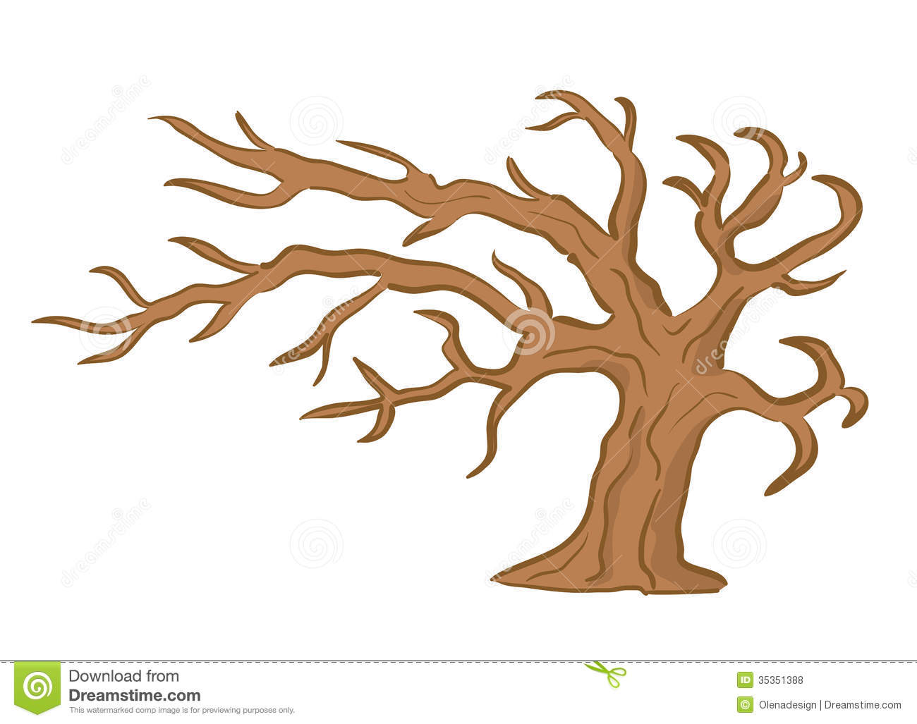 Brown Tree Trunk Clipart Old Brown Tree   Vector