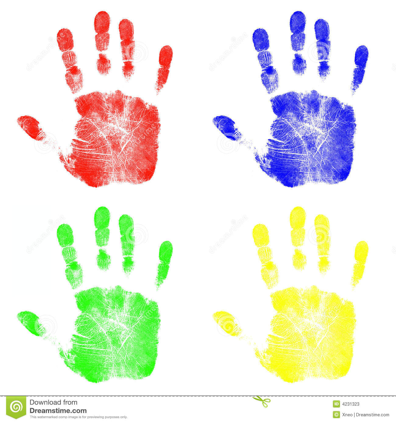 Children S Hand Prints Stock Photos   Image  4231323