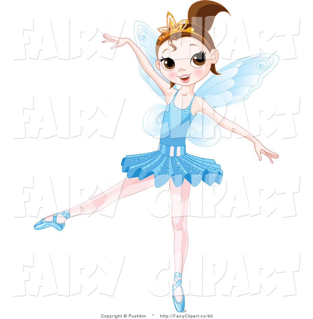 Clip Art Of A Dancing Ballerina Fairy Girl In A Blue Tutu By Pushkin