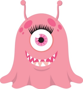Clipart Image   Happy Female Monster Or Alien With A Cyclops Eye