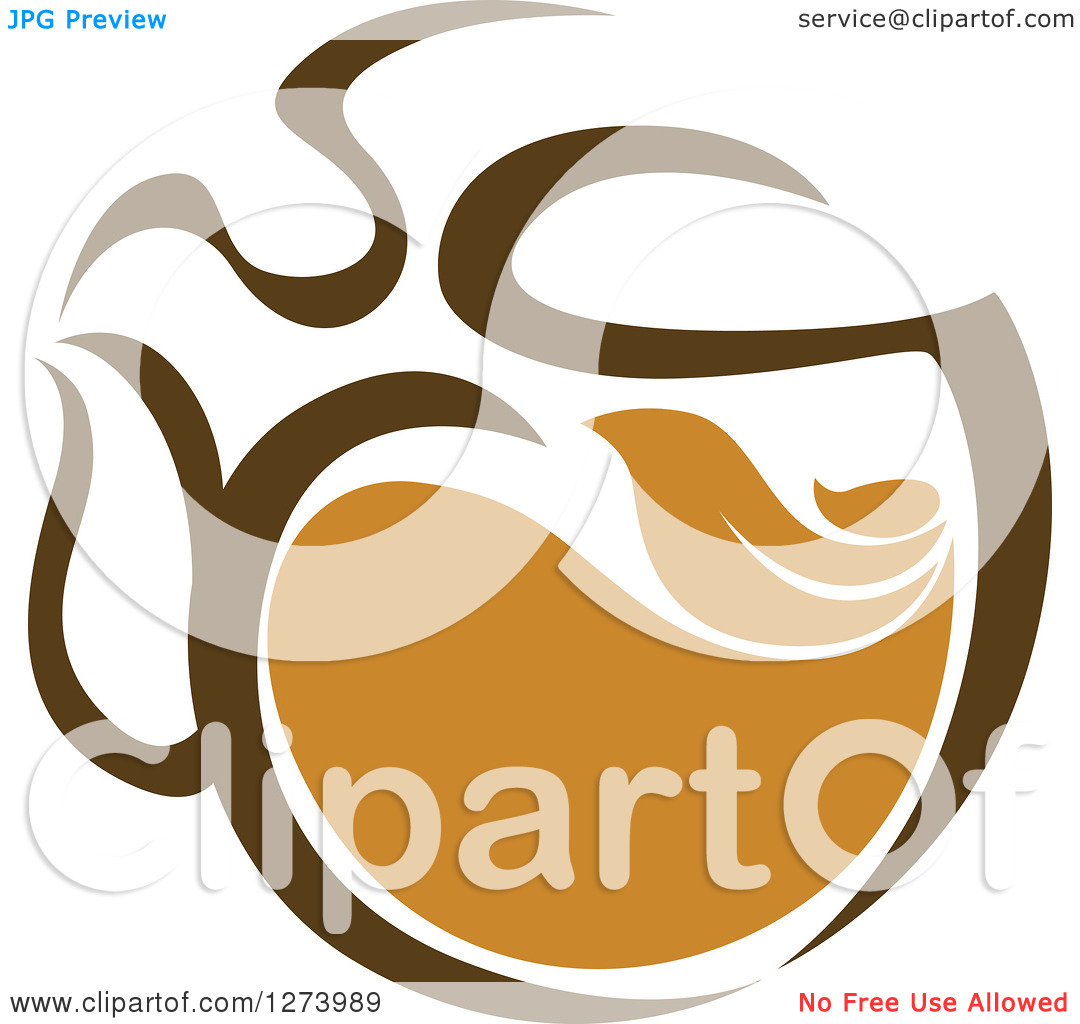 Clipart Of A Leafy Brown Tea Pot 2   Royalty Free Vector Illustration
