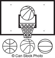 Collection Of Basketballs And Backboard Stock Illustrations Clipart