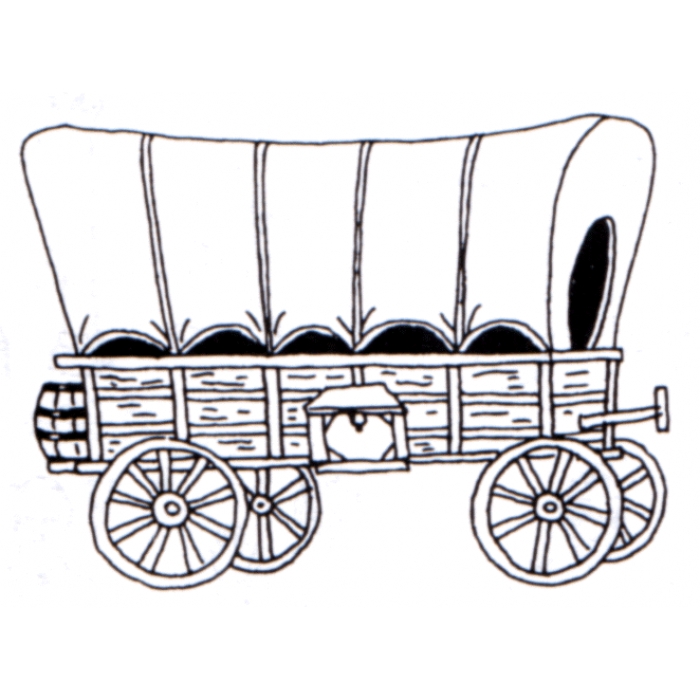 Covered Wagon Rubber Stamp