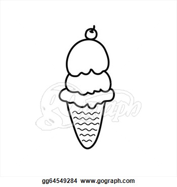 Drawings Hand Drawing Ice Cream In Black And White Style Stock