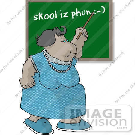 Female African American School Teacher Pointing To Incorrect Text On A